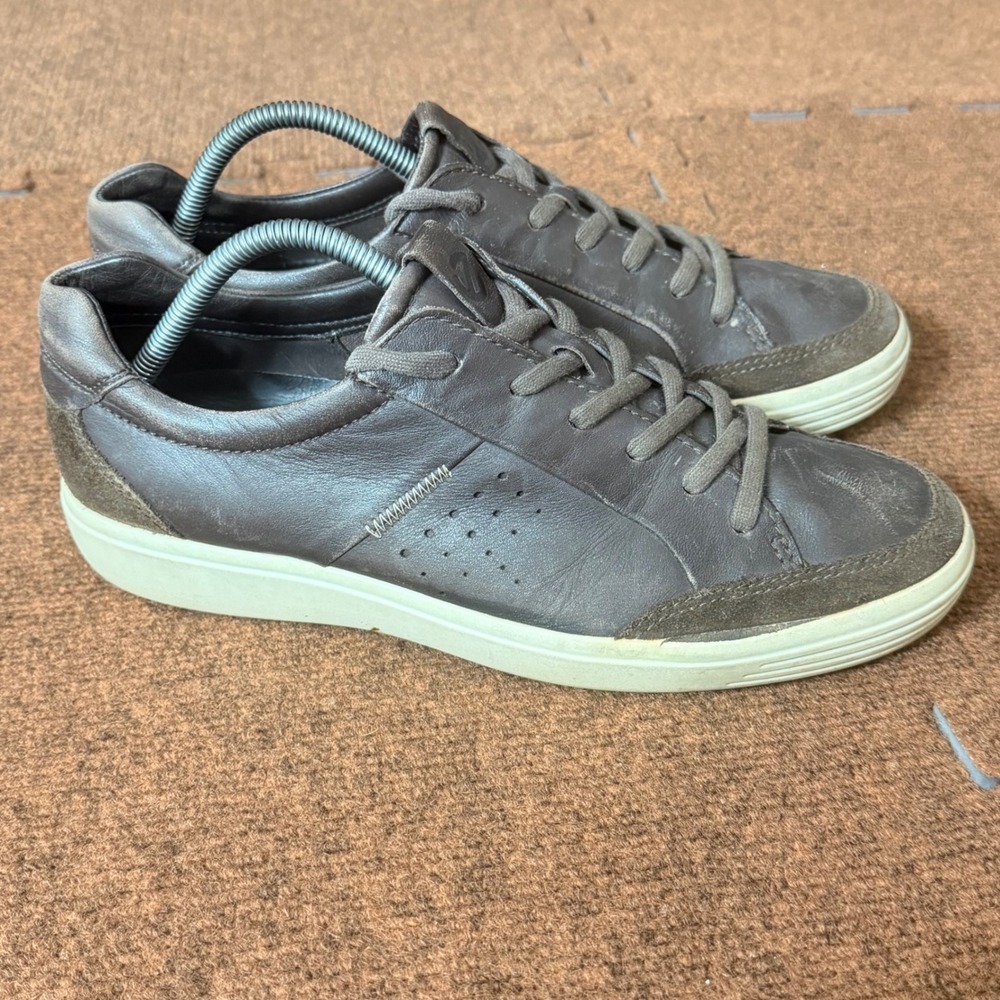 ECCO Soft 7 Mens Brown Leather Suede Low Top Sneakers 430804 US 9 EU 43 shoes B+